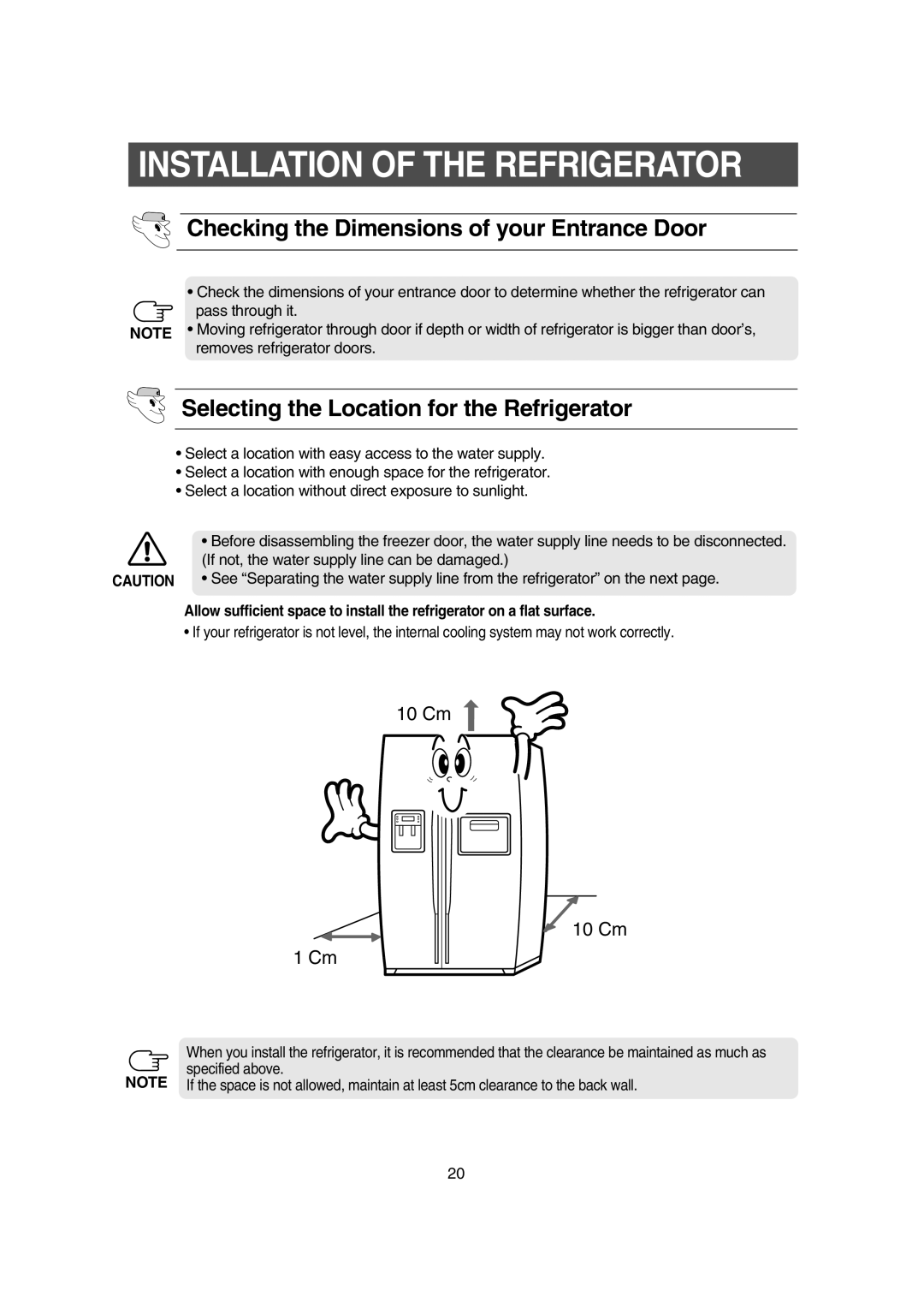 Samsung RS23FKSM1/BUL, RS21DPSM1/SWS manual Installation of the Refrigerator, Checking the Dimensions of your Entrance Door 