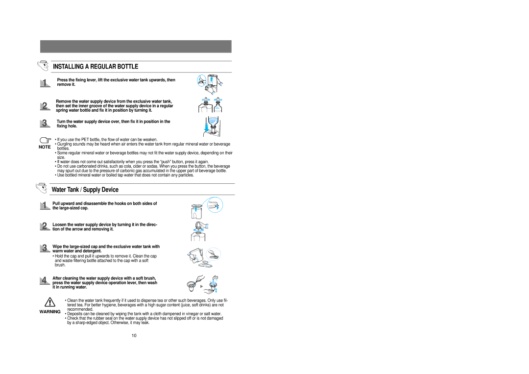 Samsung RS21FCSM1/BUL, RS21DCSM1/BUL manual Installing a Regular Bottle 