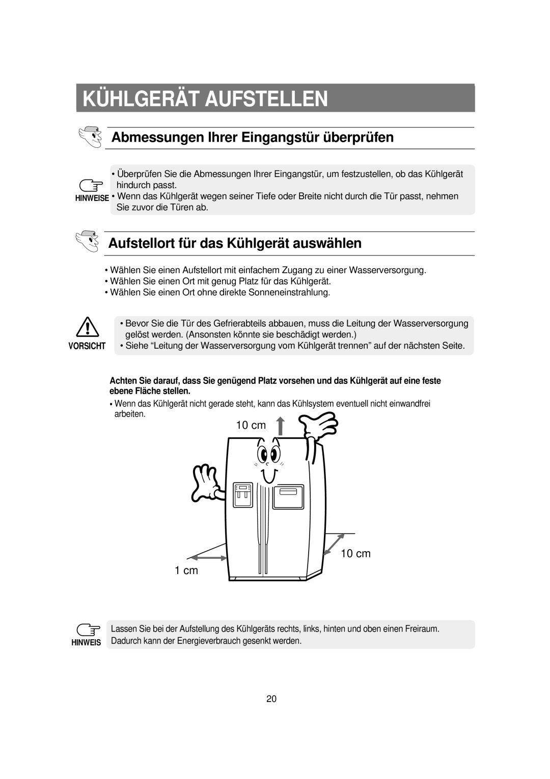 Samsung RS21FCNS1/XEU, RS21FCSV1/XEG, RS21FGRS1/XEK KÜ Hlgerä T Aufstellen, Abmessungen Ihrer Eingangstü r ü berprü fen 