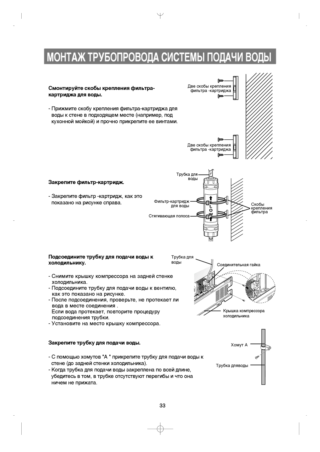 Samsung RS21FGRS2/XEK manual ËÏÓÌÚËÛÈÚÂ ÒÍÓ·˚ ÍÂÔÎÂÌËﬂ ÙËÎ¸Ú‡, ‡ÚË‰Ê‡ ‰Îﬂ ‚Ó‰˚, ‡Íâôëúâ Ùëî¸Ú-Í‡Úë‰Ê, ıÓÎÓ‰ËÎ¸ÌËÍÛ 