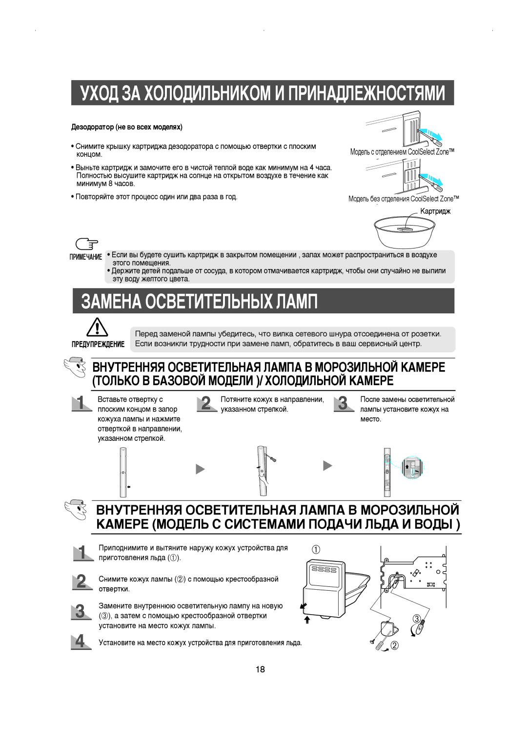 Samsung RS21NCSW1/XEK, RS21FGRS1/XEK, RS21FLBG1/XEK, RS21KLMR1/EST ÁÄåÖçÄ éëÇÖíàíÖãúçõï ãÄåè, ÑÂÁÓ‰Ó‡ÚÓ ÌÂ ‚Ó ‚ÒÂı ÏÓ‰ÂÎﬂı 