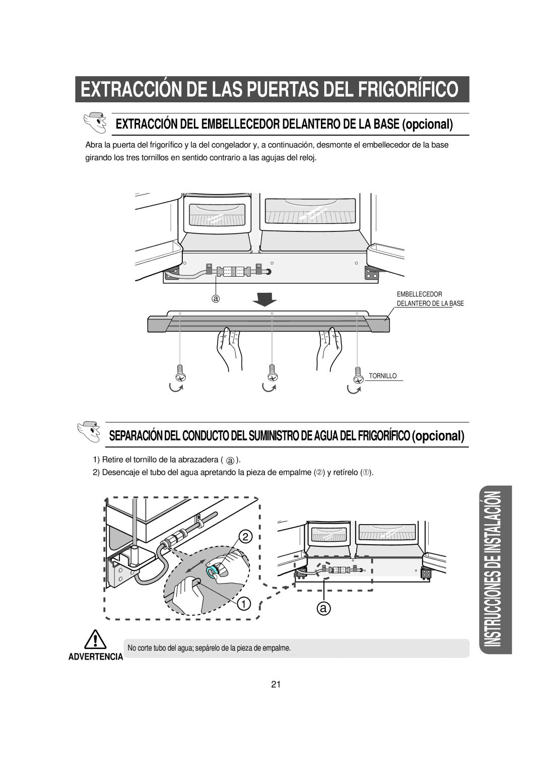 Samsung RS21FNSW1/XES manual Extracció N DE LAS Puertas DEL Frigorífico 