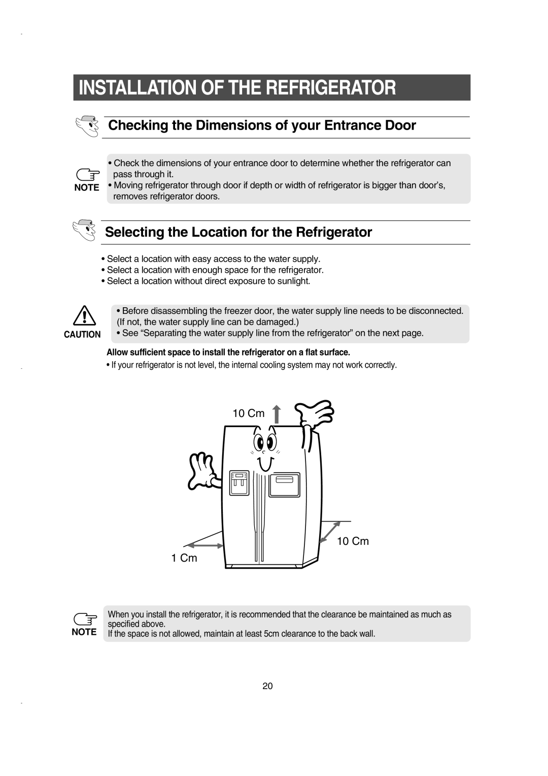 Samsung RS21KLMR1/EST, RS21KLSR1/XEE manual Installation of the Refrigerator, Checking the Dimensions of your Entrance Door 