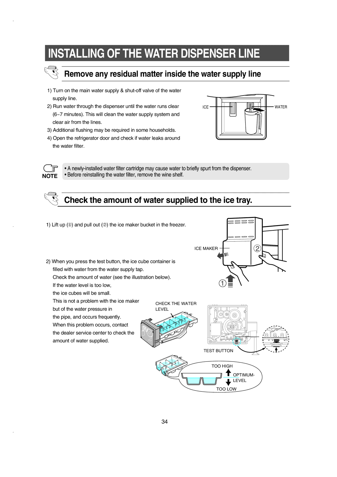 Samsung RS21KLSG1/BUL, RS21KLSR1/XEE, RS21FCSM1/XEG, RS21DCSW1/XEH Remove any residual matter inside the water supply line 