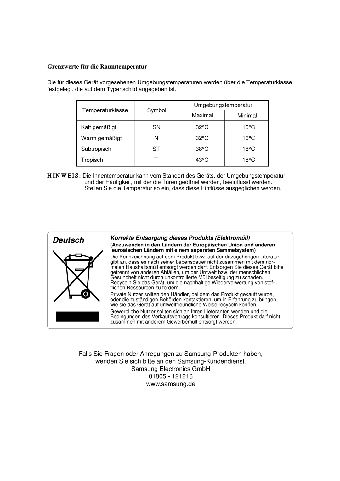 Samsung RS21KPSM1/XEG, RS21FPSM1/XEN, RS21DASM1/XEG, RS21DPSM1/SWS manual Deutsch 