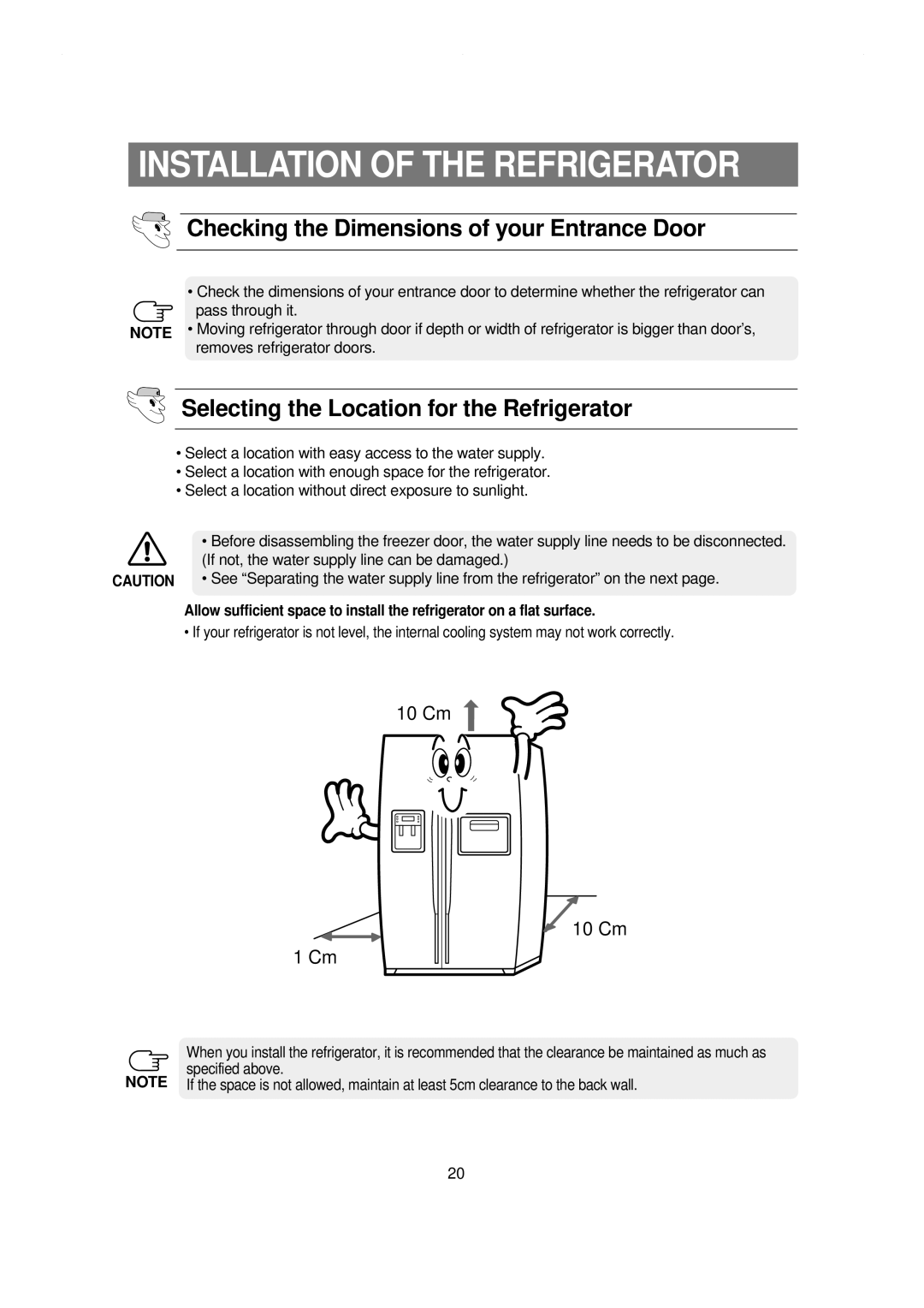 Samsung RS21NGRS1/XTW, RS21NCSW1/XES manual Installation of the Refrigerator, Checking the Dimensions of your Entrance Door 