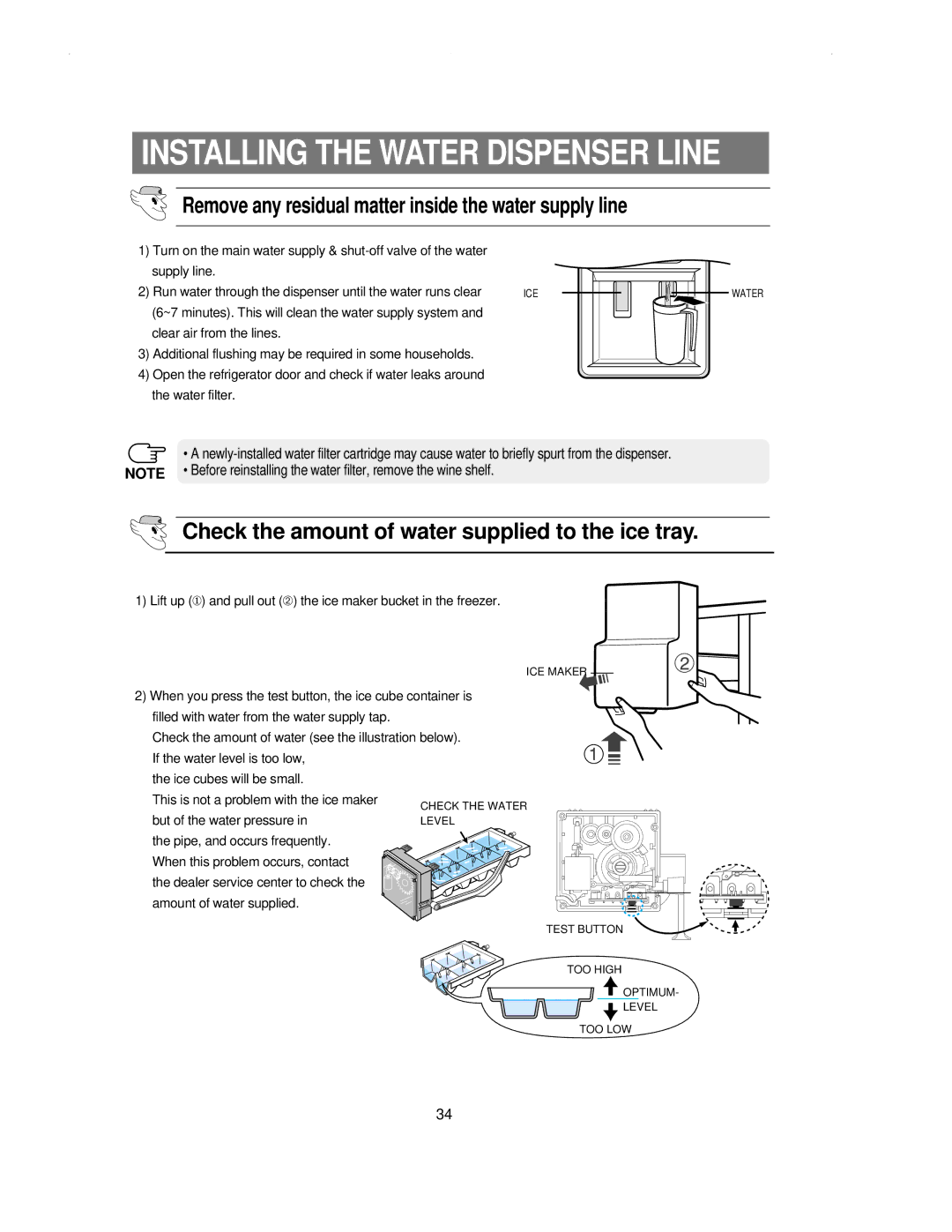 Samsung RS21KLSR1/LIB, RS21NNSM1/XET, RS21KLSR1/XEH manual Remove any residual matter inside the water supply line 