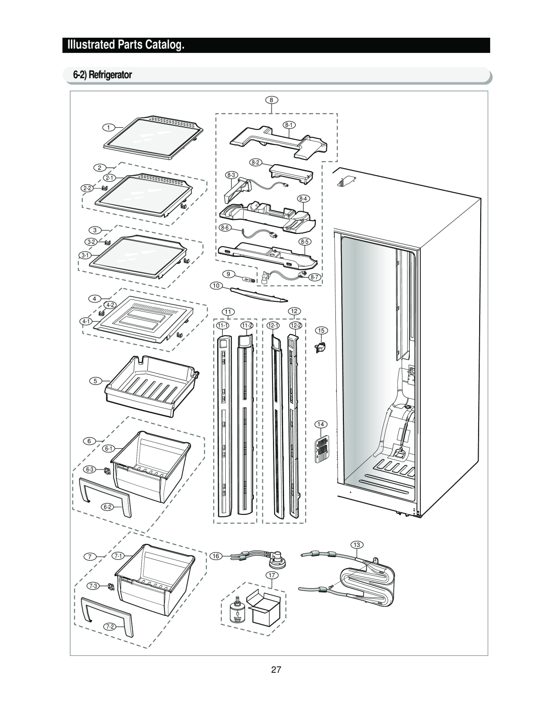 Samsung RS2*3* manual Illustrated Parts Catalog, 6-2Refrigerator 