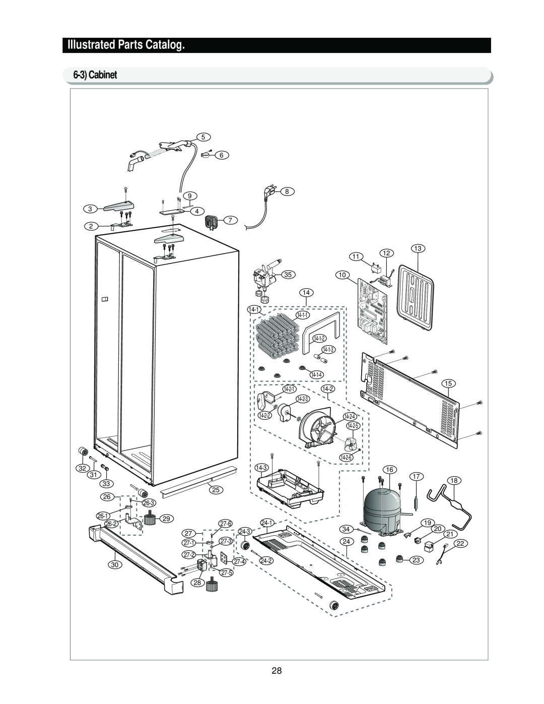 Samsung RS2*3* manual Illustrated Parts Catalog, 6-3Cabinet 