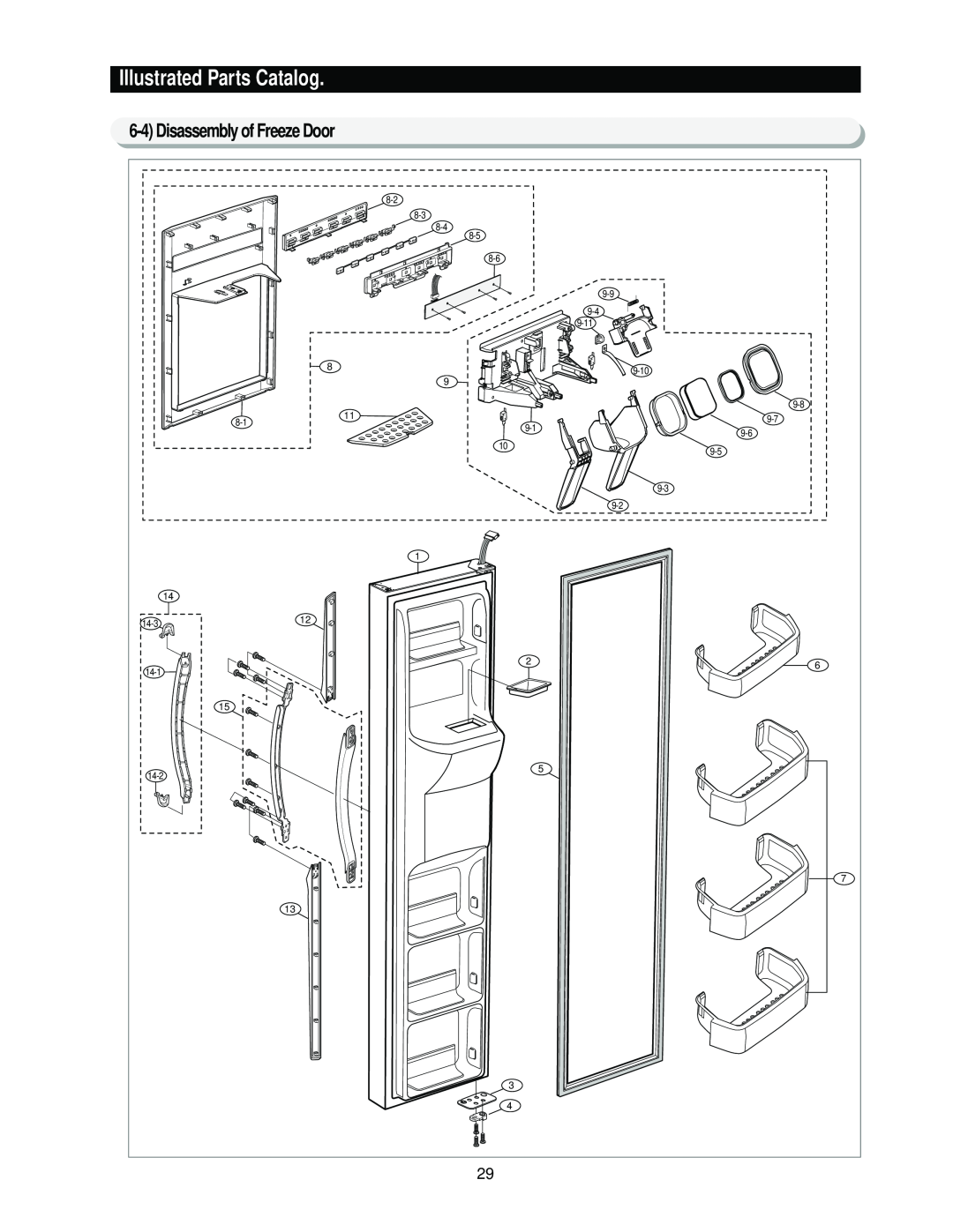 Samsung RS2*3* manual 6-4Disassembly of Freeze Door, Illustrated Parts Catalog 