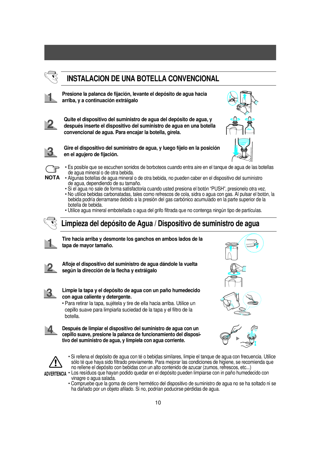 Samsung RS23FGRS1/DOR manual Instalacion DE UNA Botella Convencional 