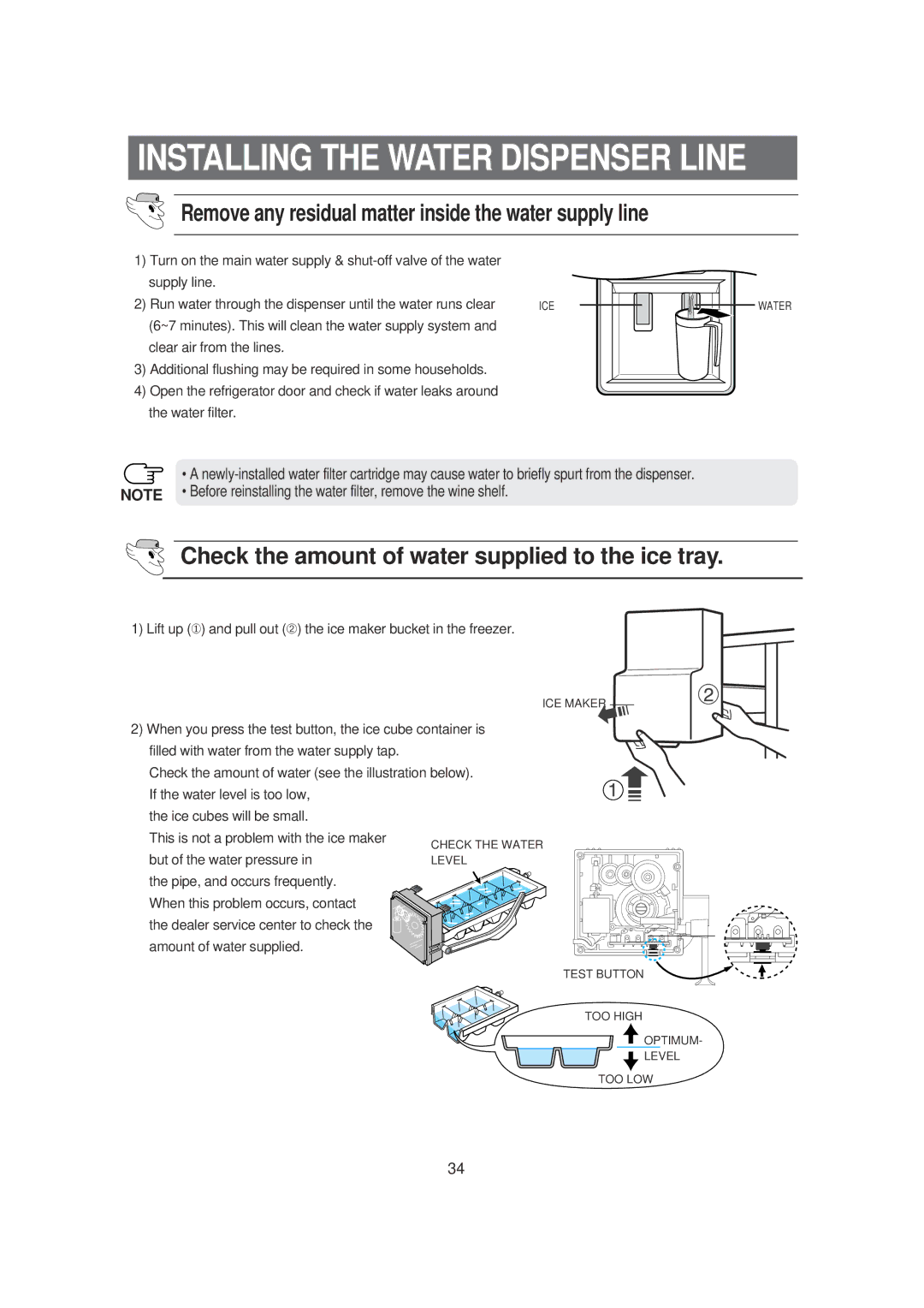 Samsung RS21KLSG2/XSV, RS23FGRS1/XET, RS23DASW1/FAL, RS21KLSGA/XSV Remove any residual matter inside the water supply line 