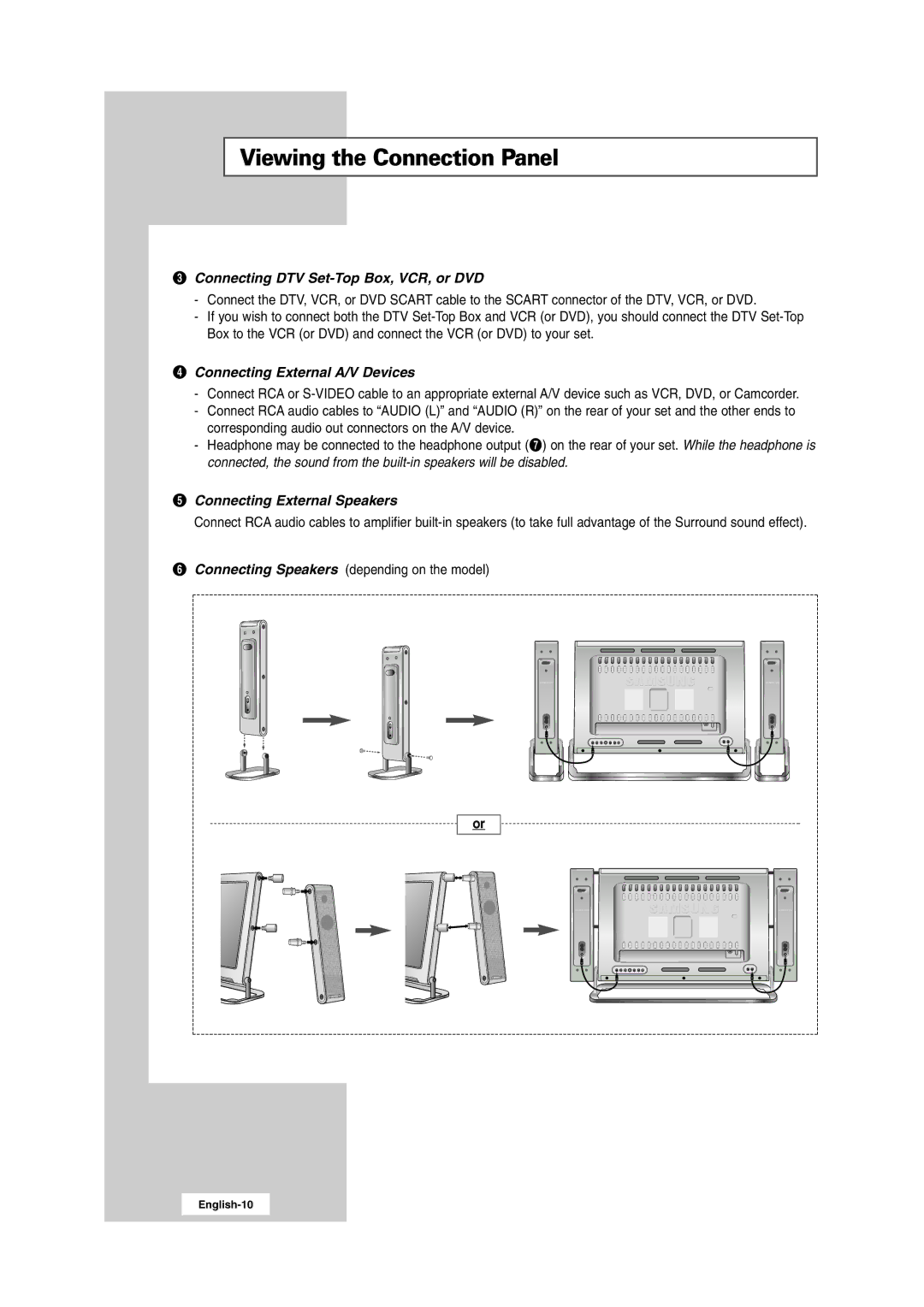 Samsung 241MP, RS24ASSSW/EDC, RS24ASSSW/XEU, RS24ASSOW/EDC manual Connecting DTV Set-Top Box, VCR, or DVD 