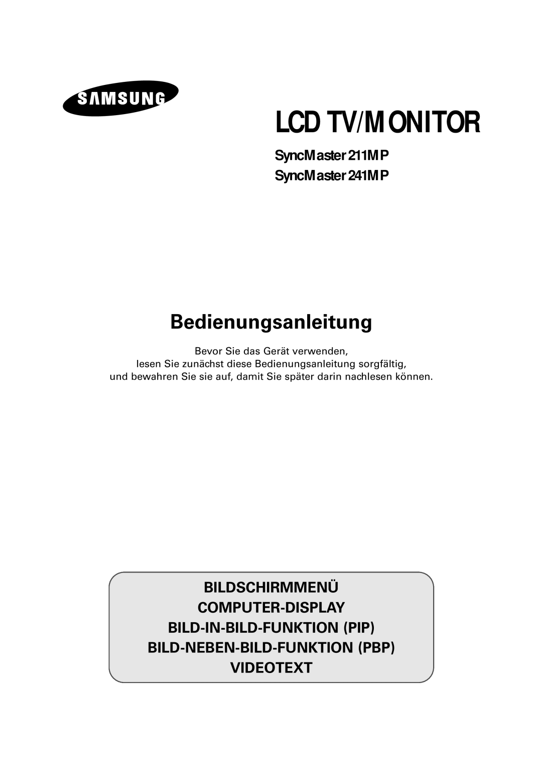 Samsung RS24ASSSW/EDC manual Lcd Tv/Monitor 