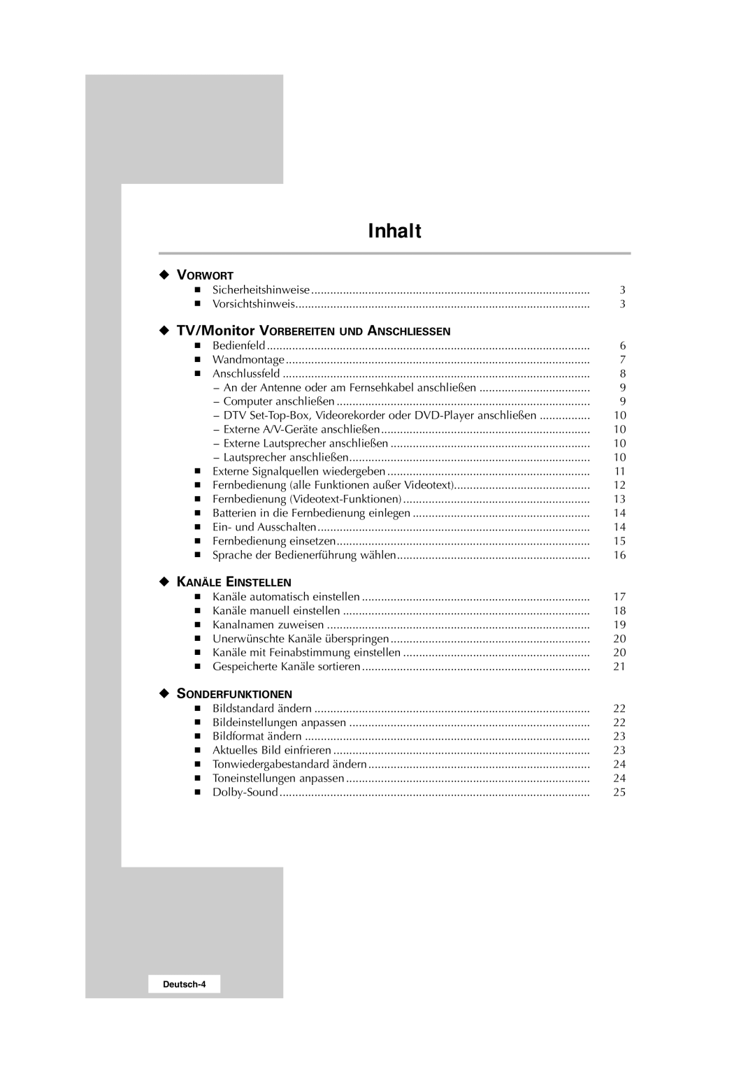 Samsung RS24ASSSW/EDC manual Inhalt 