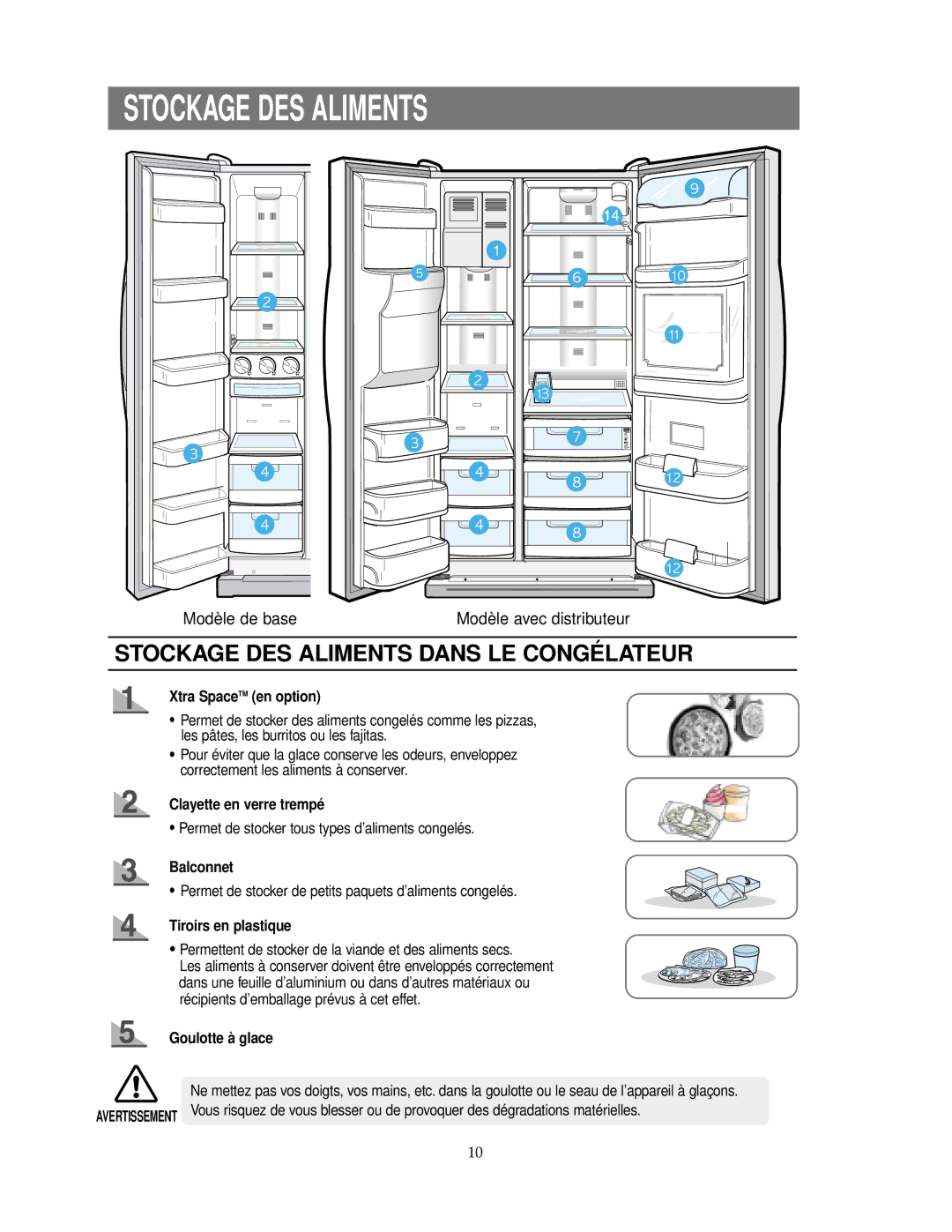 Samsung RS24KASW1/CAF manual Stockage DES Aliments 