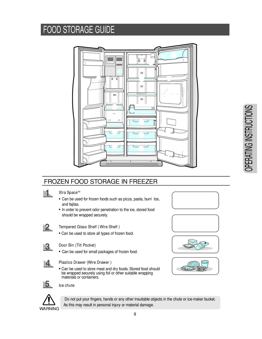 Samsung RS2577, RS2533, RS2555 owner manual Food Storage Guide 