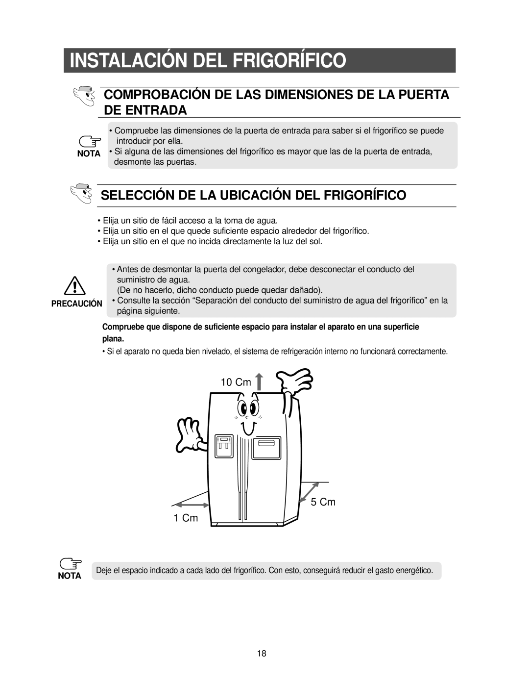 Samsung RS25FCSW1/XES, RS25KCSW1/XES Instalación DEL Frigorífico, Comprobación DE LAS Dimensiones DE LA Puerta DE Entrada 