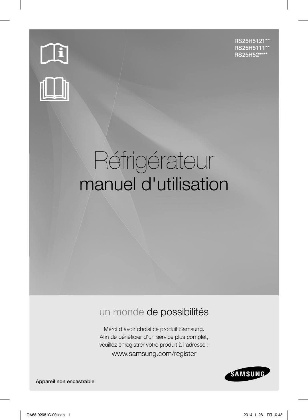 Samsung RS25H5223SL/ZA manual Réfrigérateur 