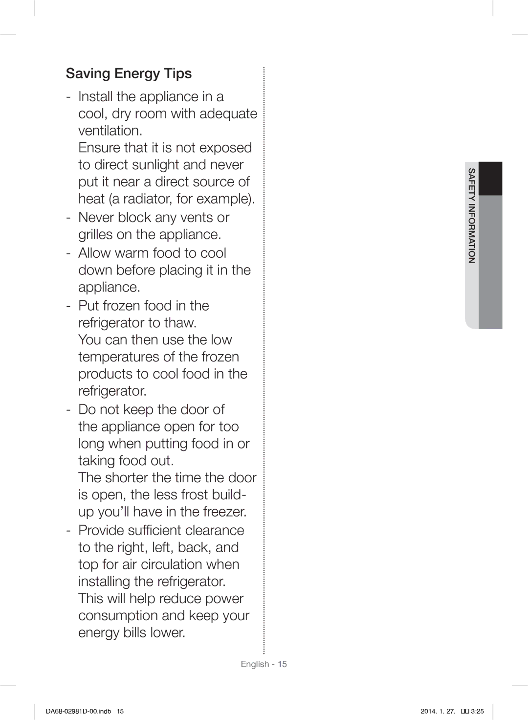 Samsung RS25H5223SP/ML manual English 