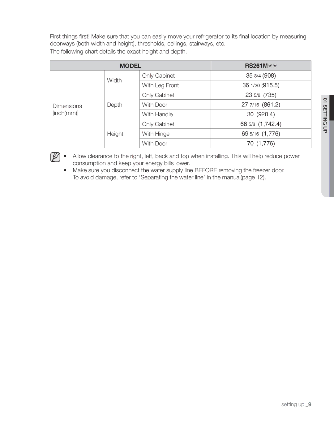 Samsung RS267TDBP user manual Model 