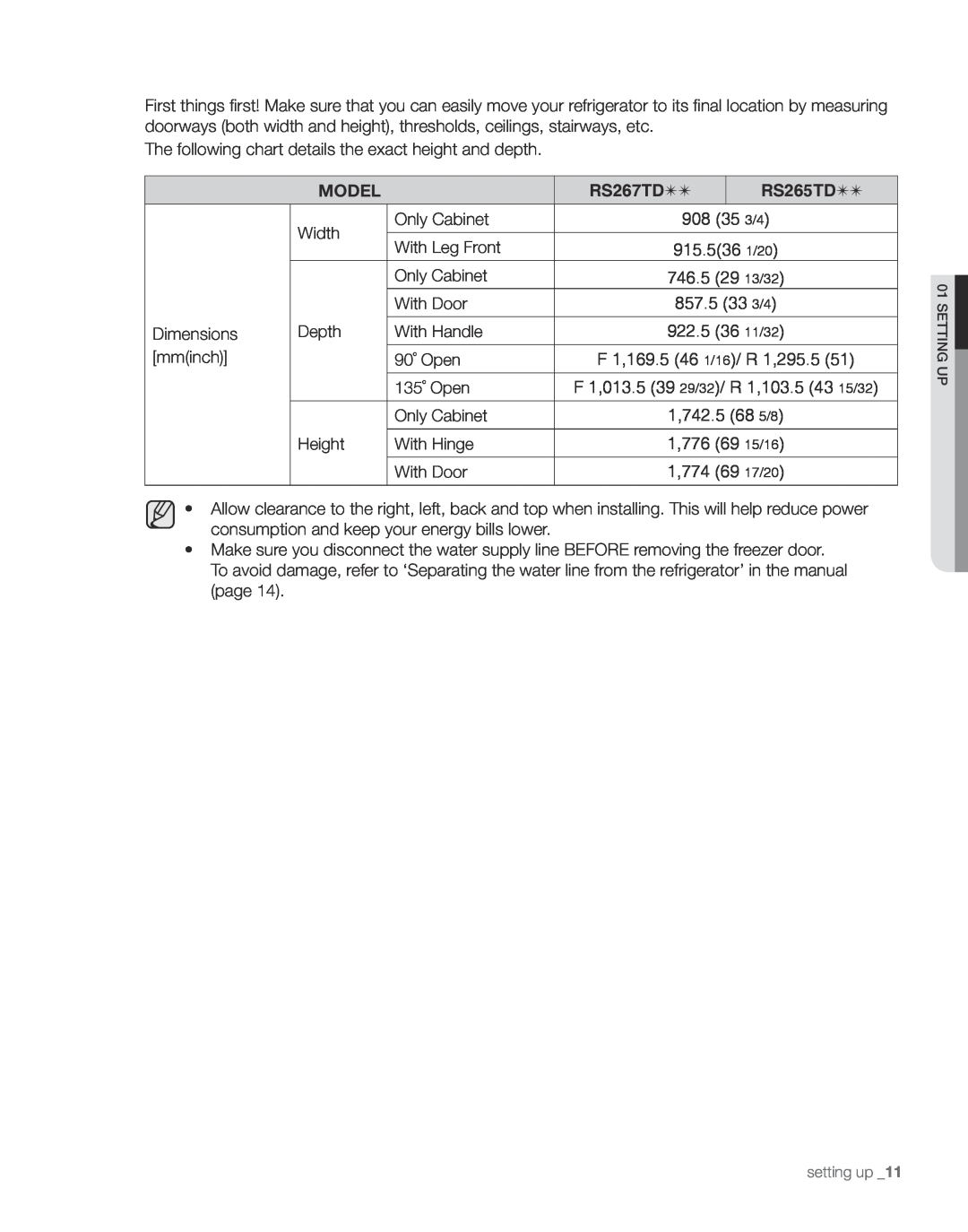 Samsung RS267TDPN user manual Model, RS267TD, RS265TD 