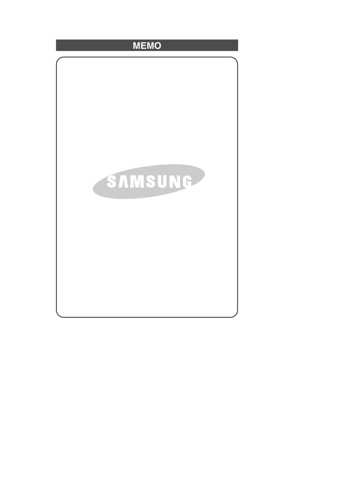 Samsung RS267LA, RS269LA, RS265LA owner manual Memo 