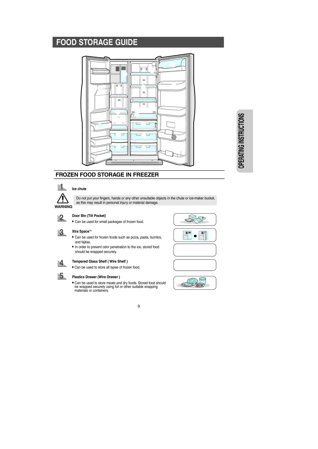 Samsung RS269LA, RS267LA, RS265LA owner manual Food Storage Guide 