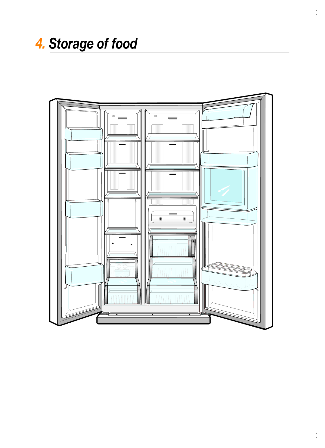 Samsung RS26MBZBL1/XSV manual Storage of food 