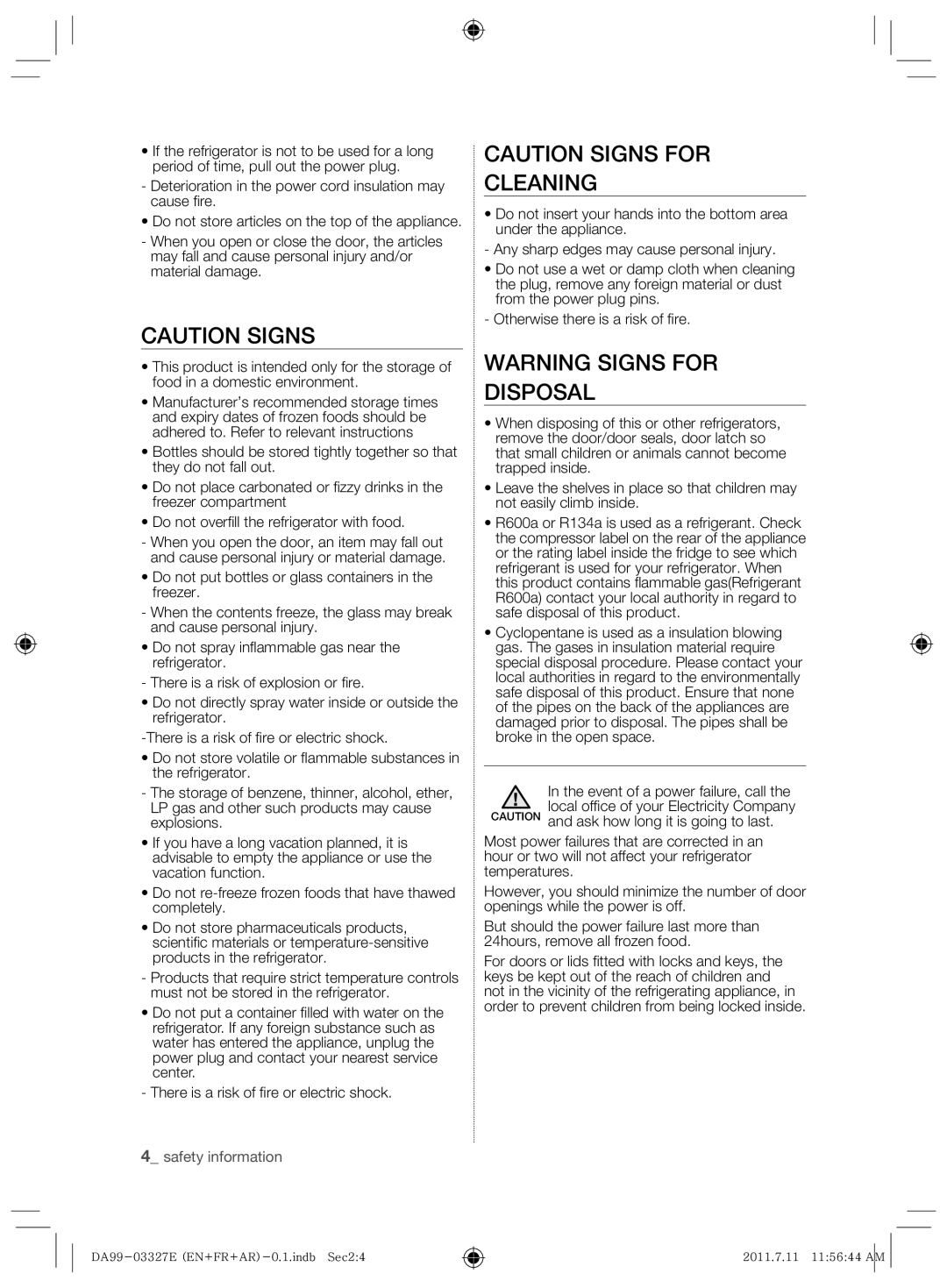 Samsung RS26MBZBL1/ZAM, RS26MBZBL1/XSG manual Cleaning 