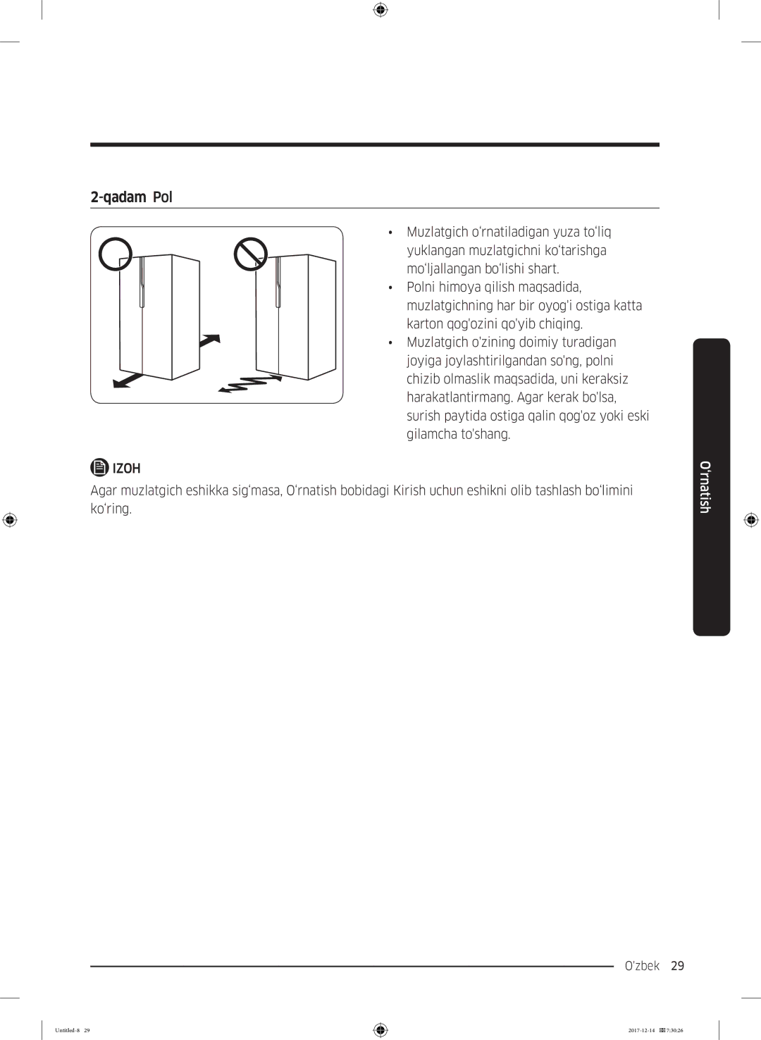 Samsung RS55K50A02C/WT manual Qadam Pol 