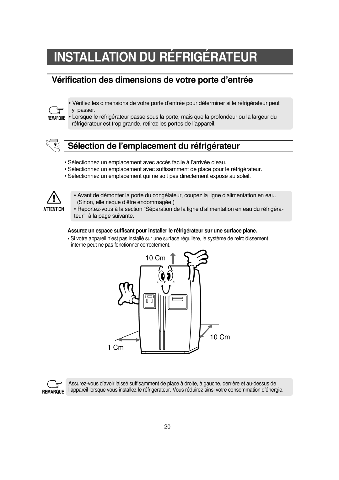 Samsung RS56XDJNS1/XEF manual Installation DU RÉ Frigé Rateur, Vé rification des dimensions de votre porte d’entré e 