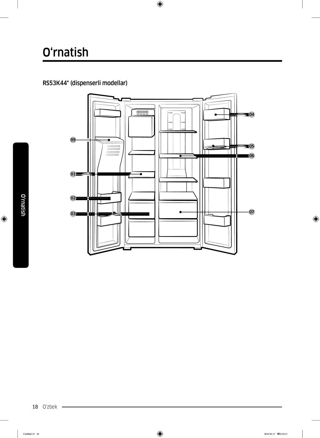 Samsung RS57K4000SA/WT, RS57K4000WW/WT manual RS53K44* dispenserli modellar 