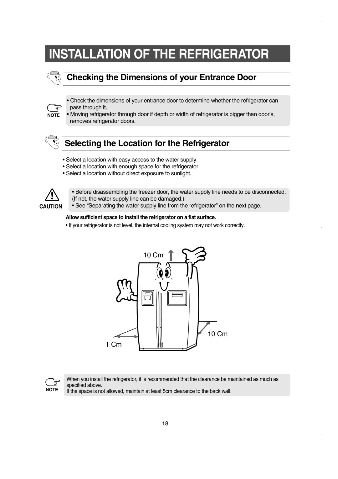 Samsung RS60FJSM1/BUL manual Installation of the Refrigerator, Checking the Dimensions of your Entrance Door 