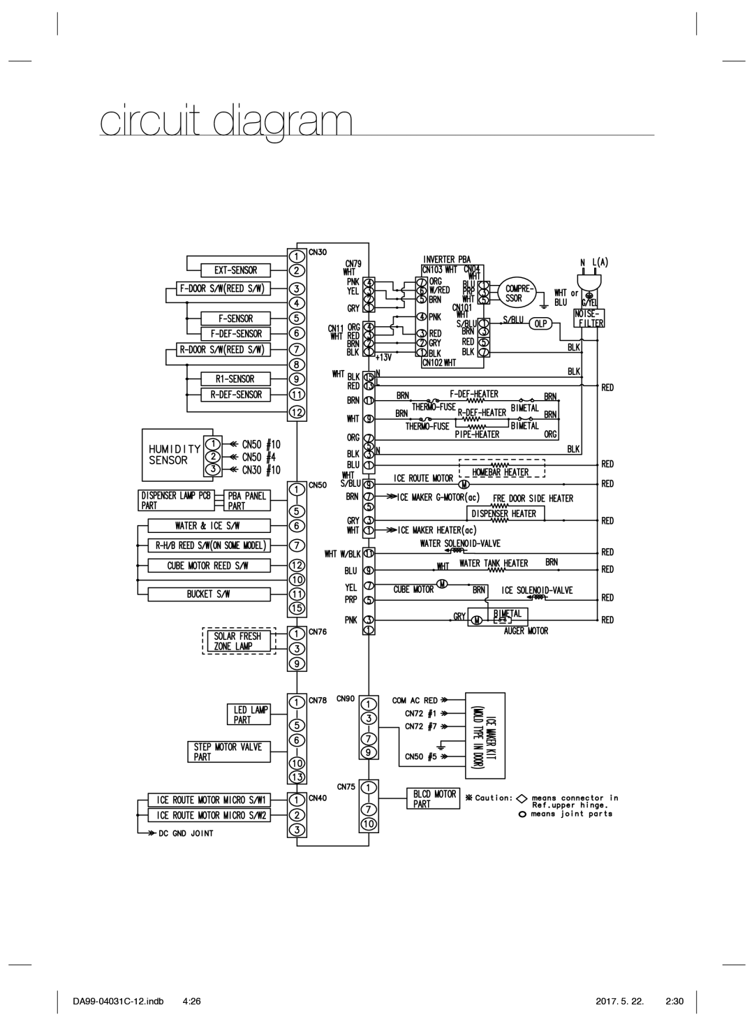 Samsung RS61781GDSL/UR, RS61681GDSL/UR manual Circuit diagram 