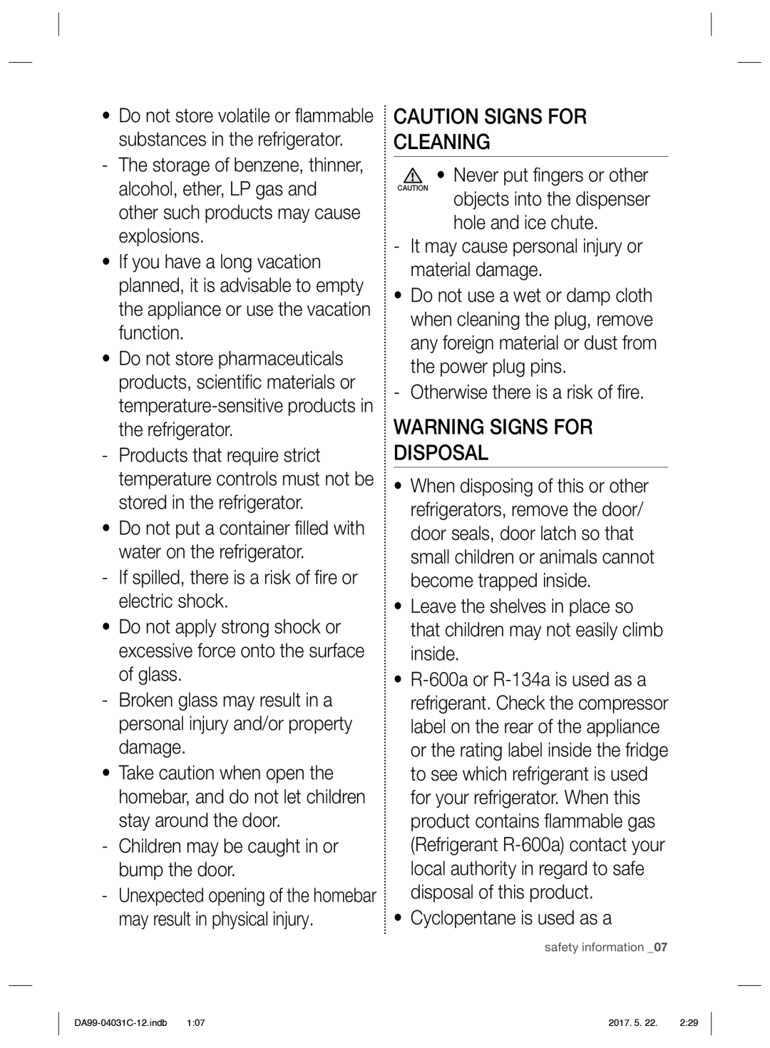 Samsung RS61681GDSL/UR, RS61781GDSL/UR manual Cleaning, Disposal 