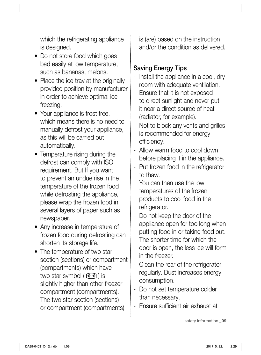 Samsung RS61681GDSL/UR, RS61781GDSL/UR manual Which the refrigerating appliance is designed, Saving Energy Tips, Efﬁ ciency 