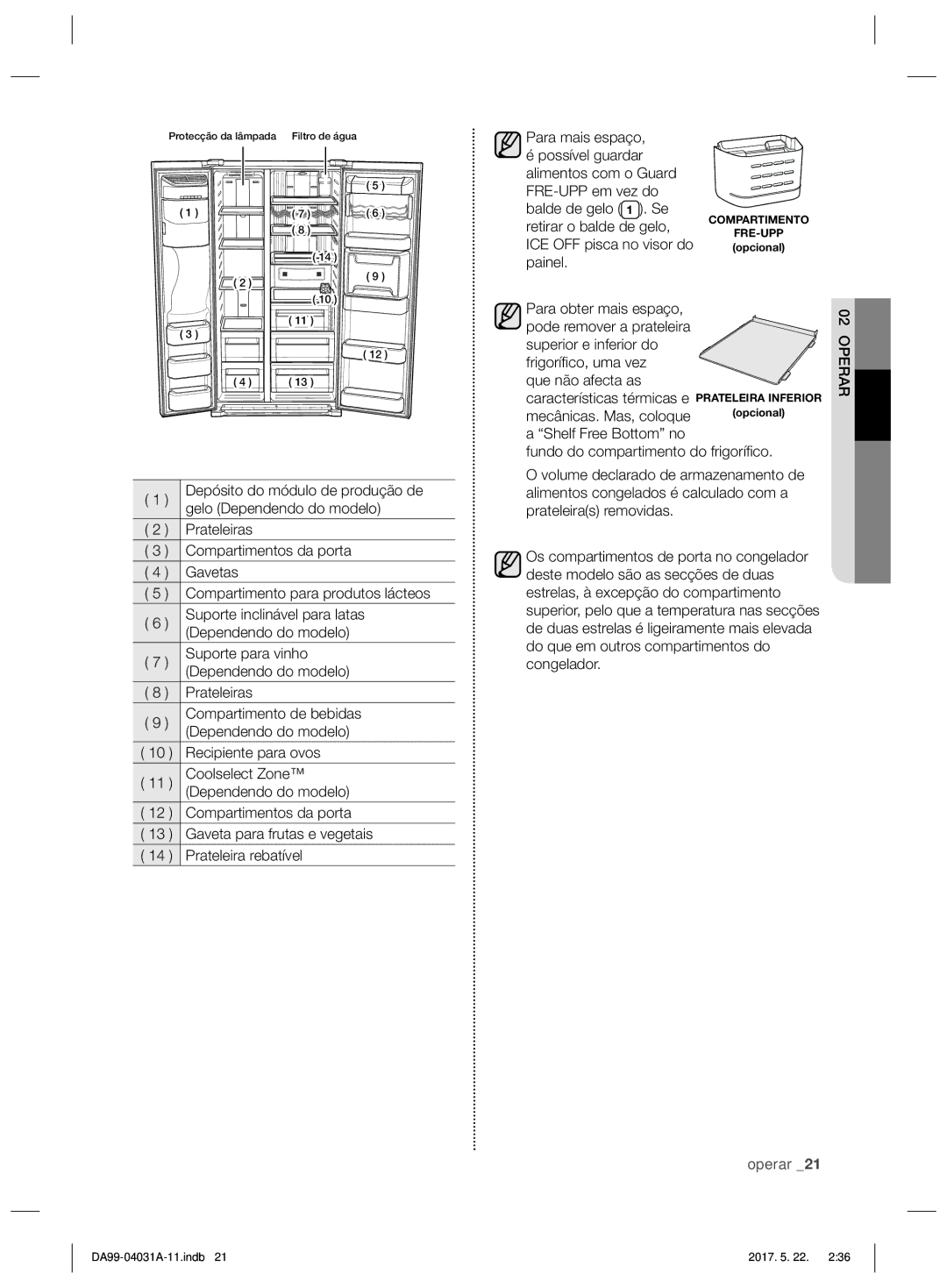 Samsung RS61681GDSR/ES, RS61781GDSR/EF, RS61681GDSL/ES, RS61781GDSR/ES manual Operar 