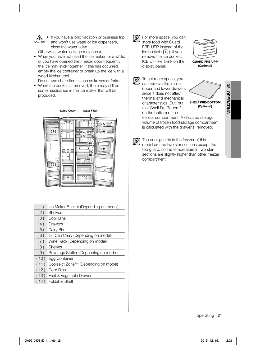 Samsung RS61781GDSR/EO manual Won’t use water or ice dispensers, On the bottom 