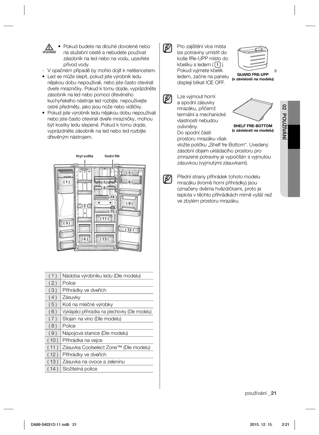 Samsung RS61781GDSR/EO manual Přívod vody, Opačném případě by mohlo dojít k netěsnostem, Vlastnosti nebudou Ovlivněny 