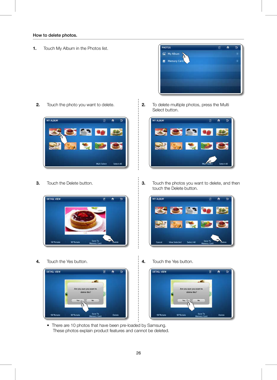 Samsung RS627LHQESR/ML, RS757LHQESR/ML manual Touch the Yes button 