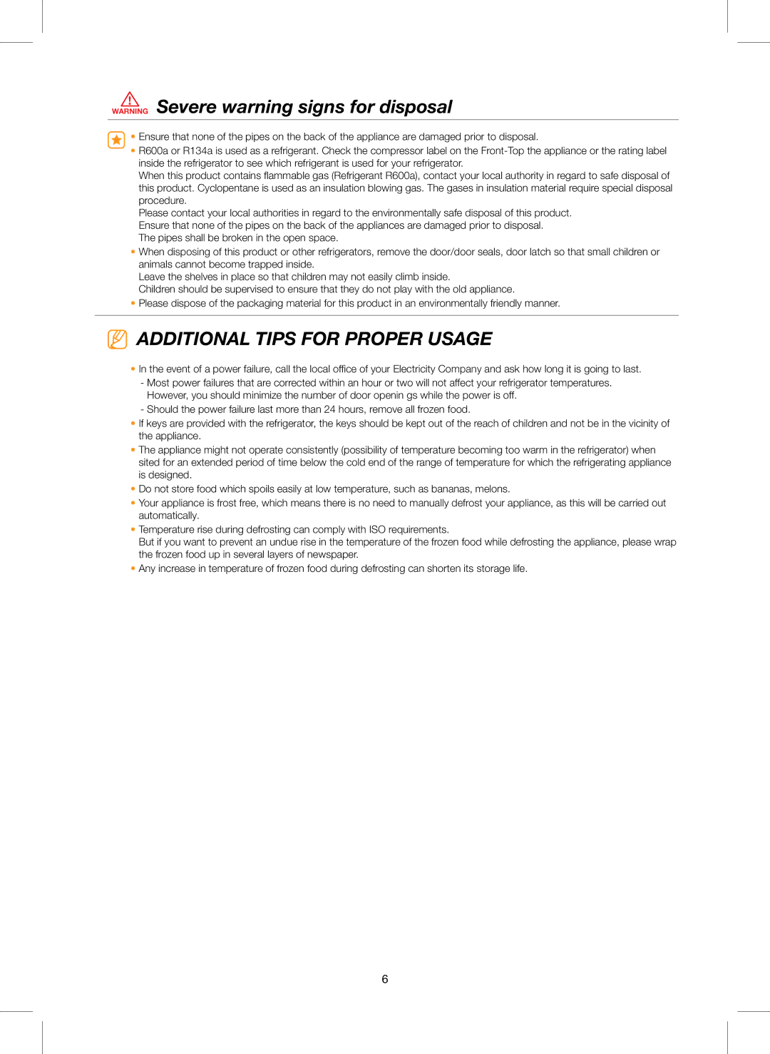 Samsung RS627LHQESR/ML, RS757LHQESR/ML manual Additional Tips for Proper Usage 