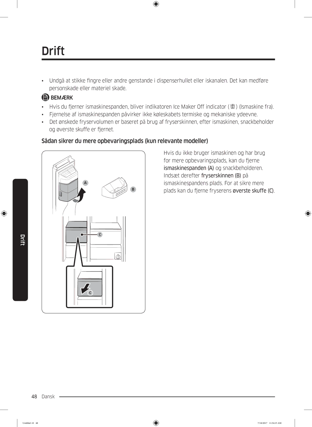 Samsung RS62K6197SL/EE, RS58K6697SL/EE manual Sådan sikrer du mere opbevaringsplads kun relevante modeller 