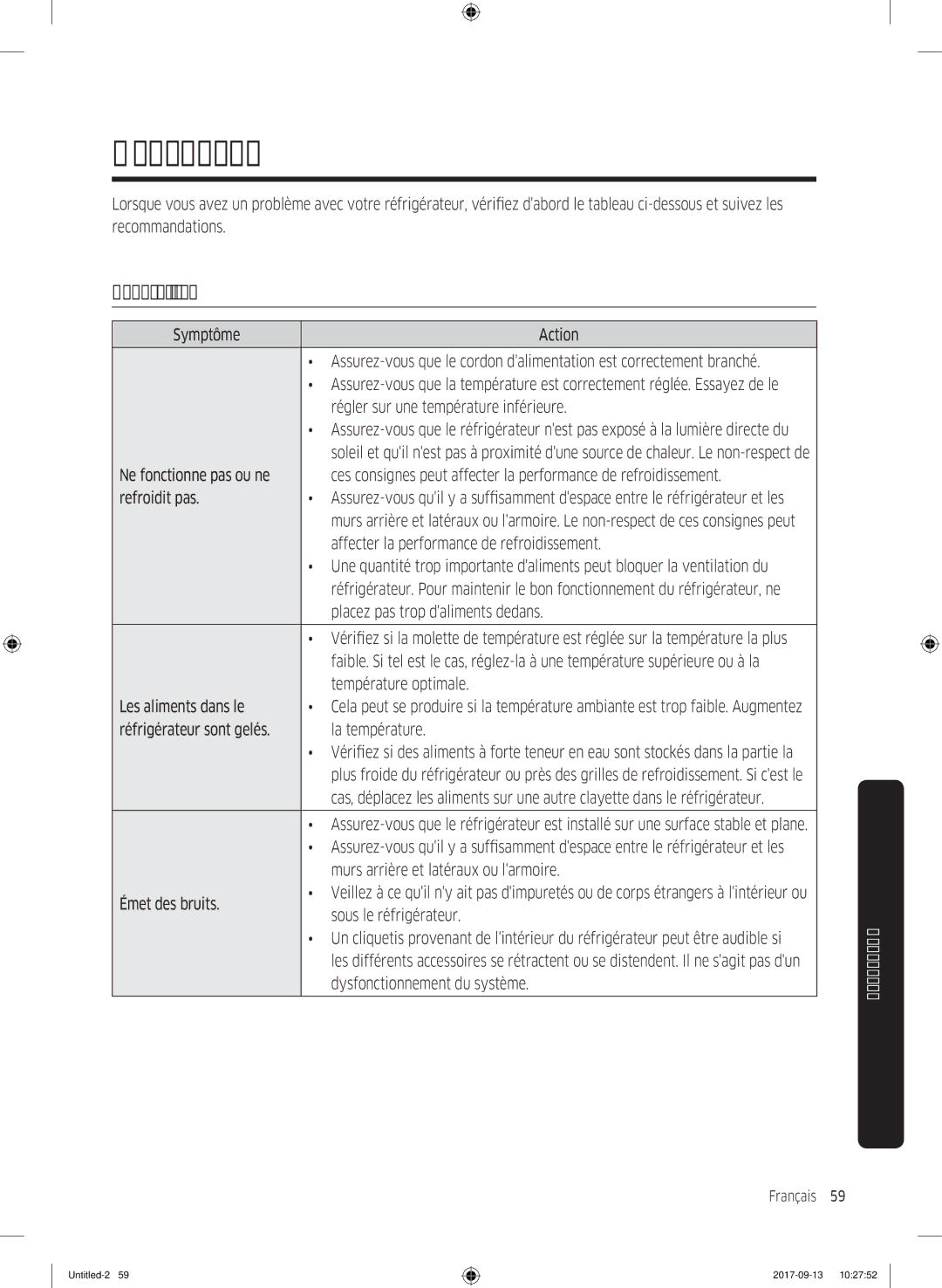 Samsung RS62K6227SL/ZA manual Généralités 