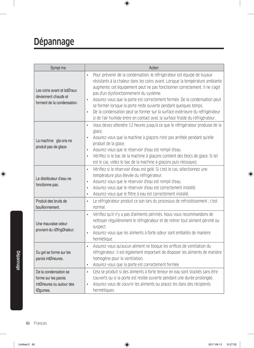 Samsung RS62K6227SL/ZA manual Pas dun dysfonctionnement du système, Deviennent chauds et, Glace La machine à glaçons ne 