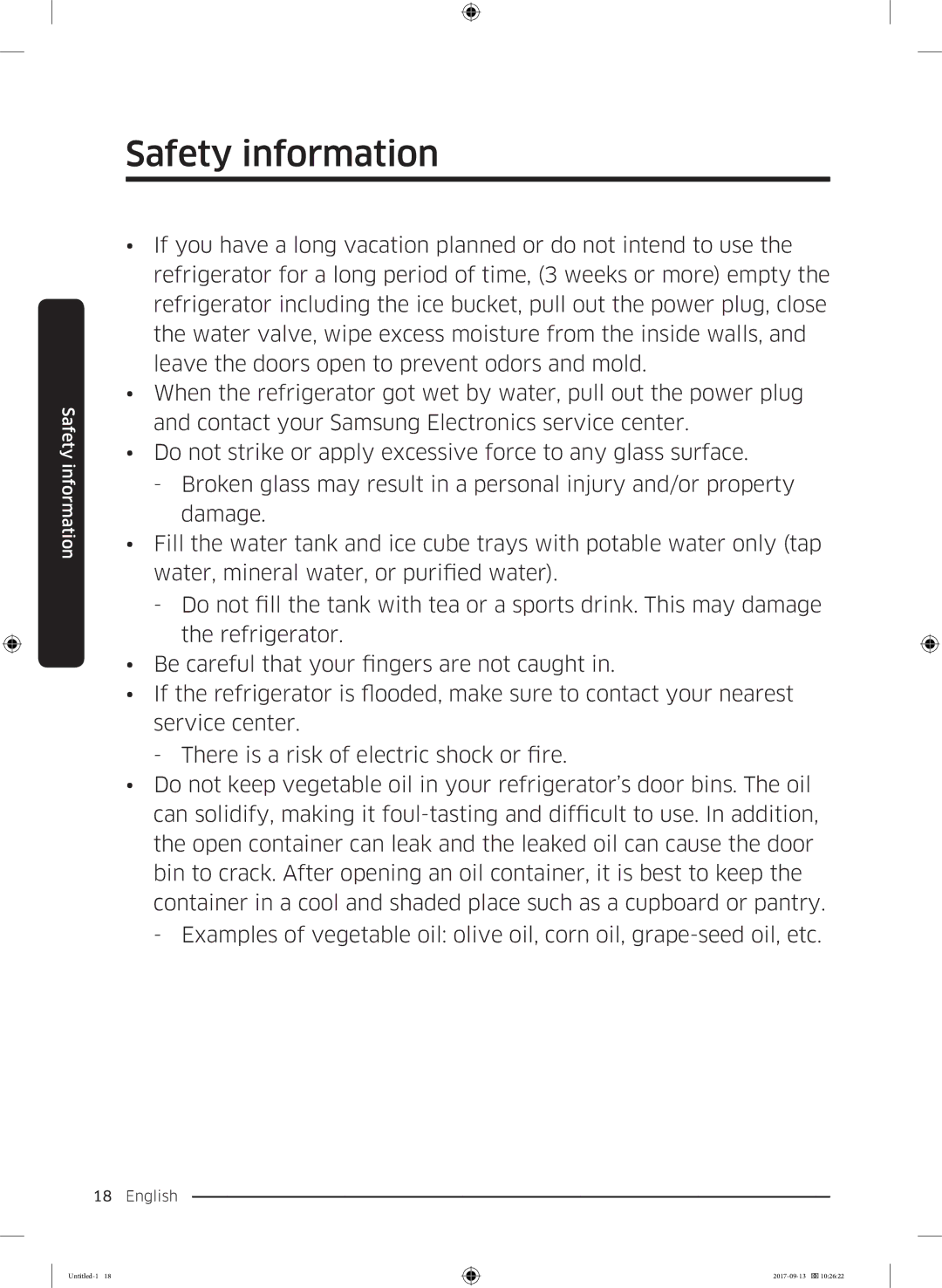 Samsung RS62K6227SL/ZA manual Safety information 