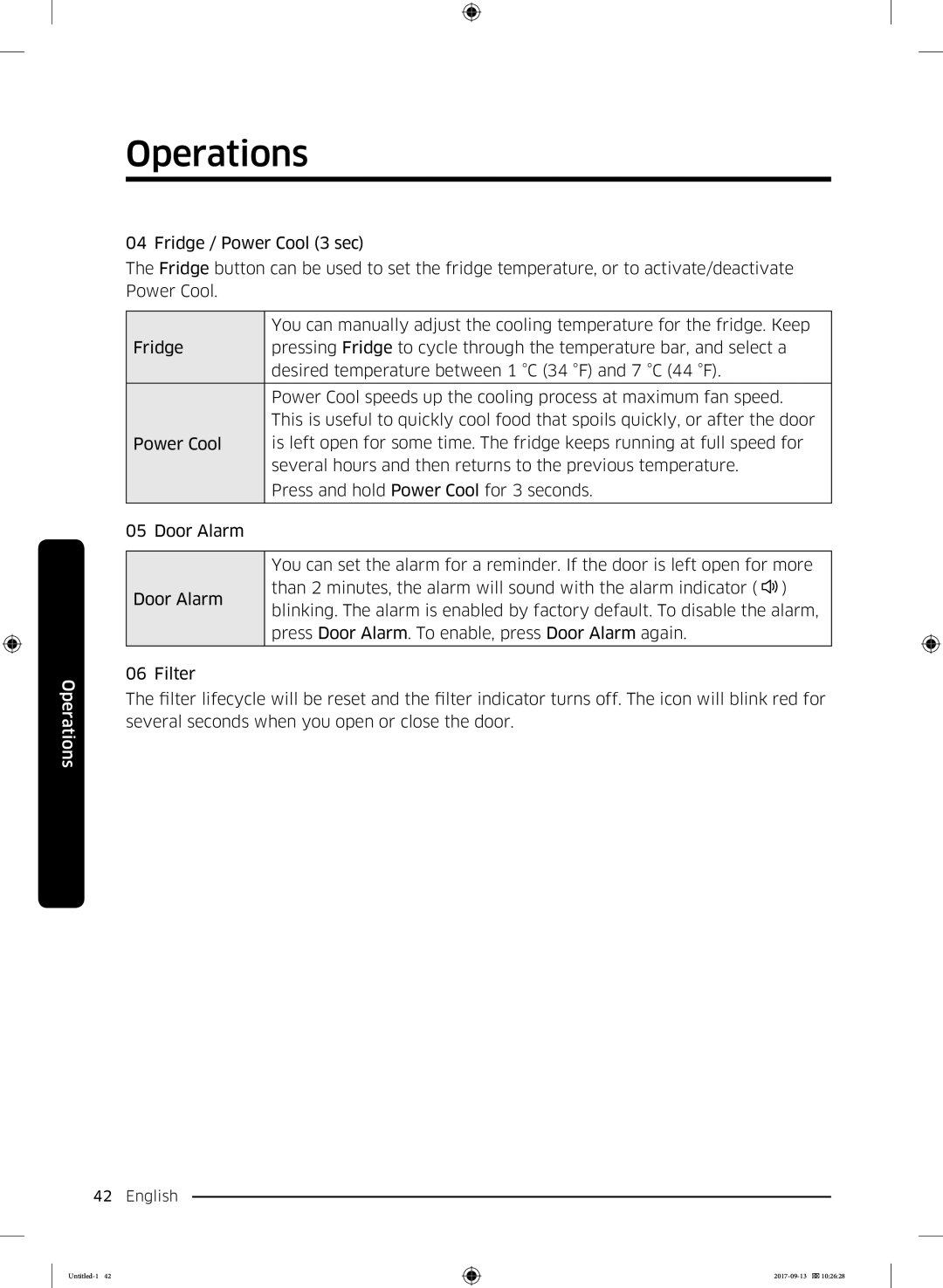 Samsung RS62K6227SL/ZA manual Operations 