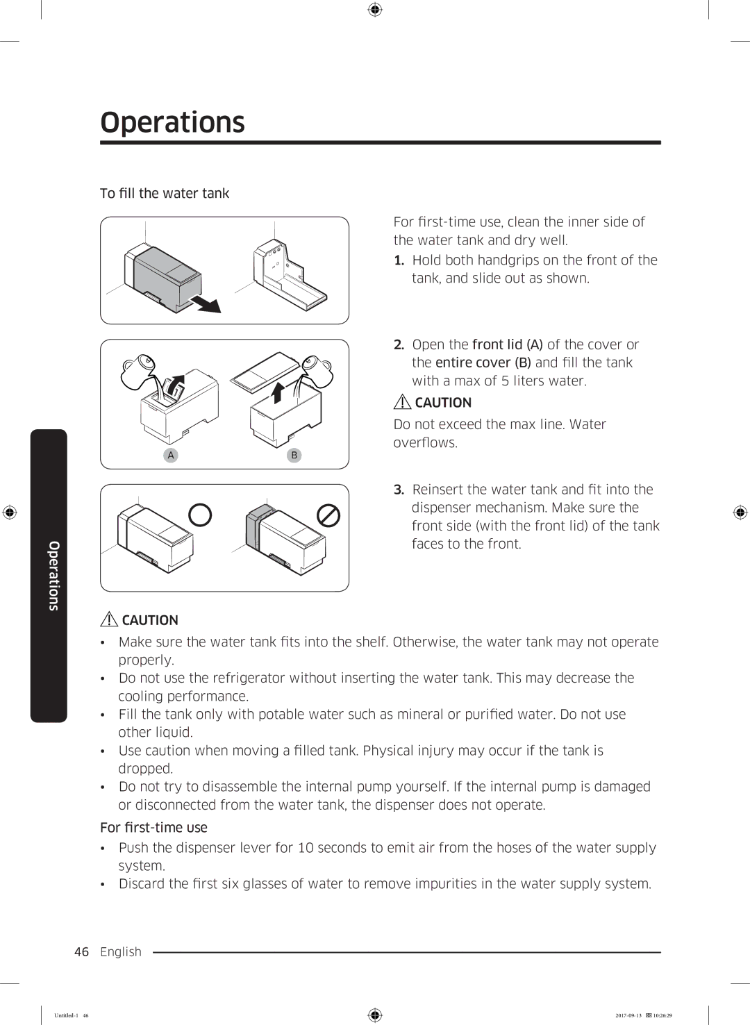 Samsung RS62K6227SL/ZA manual Operations 