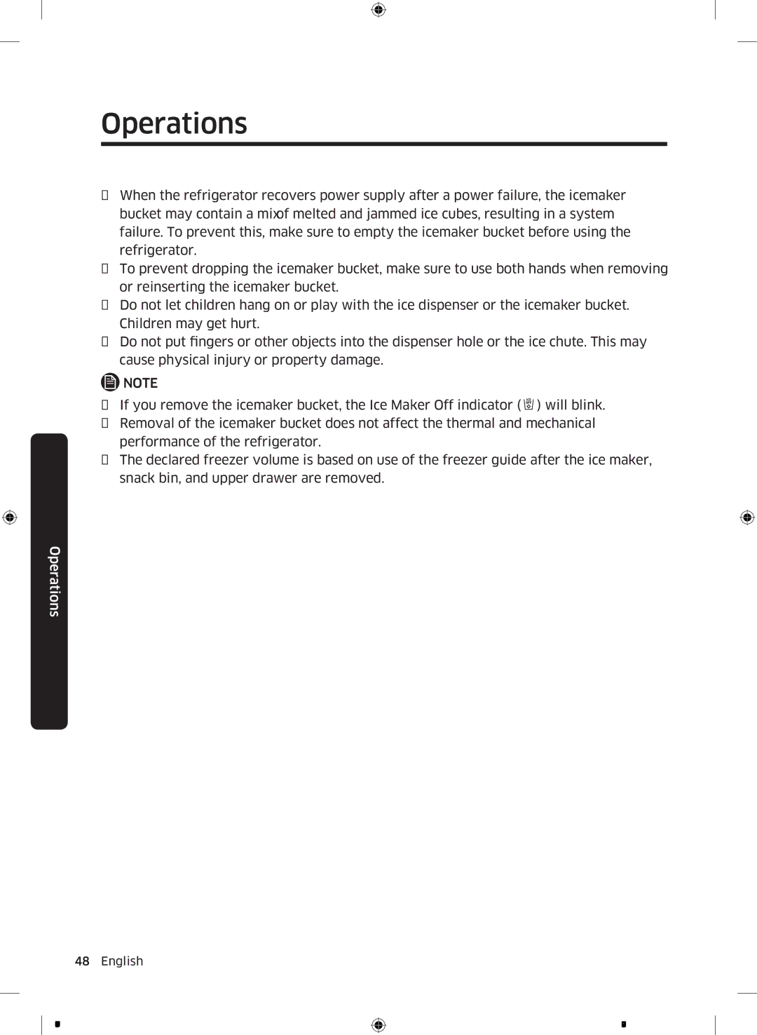 Samsung RS62K6227SL/ZA manual Operations 