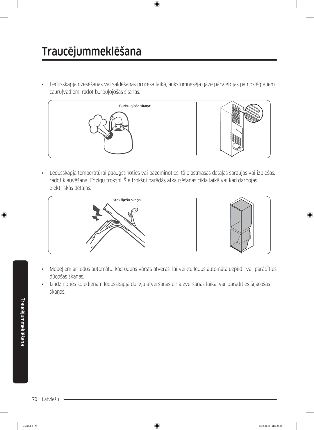 Samsung RS68N8231S9/EF manual Burbuļojoša skaņa 